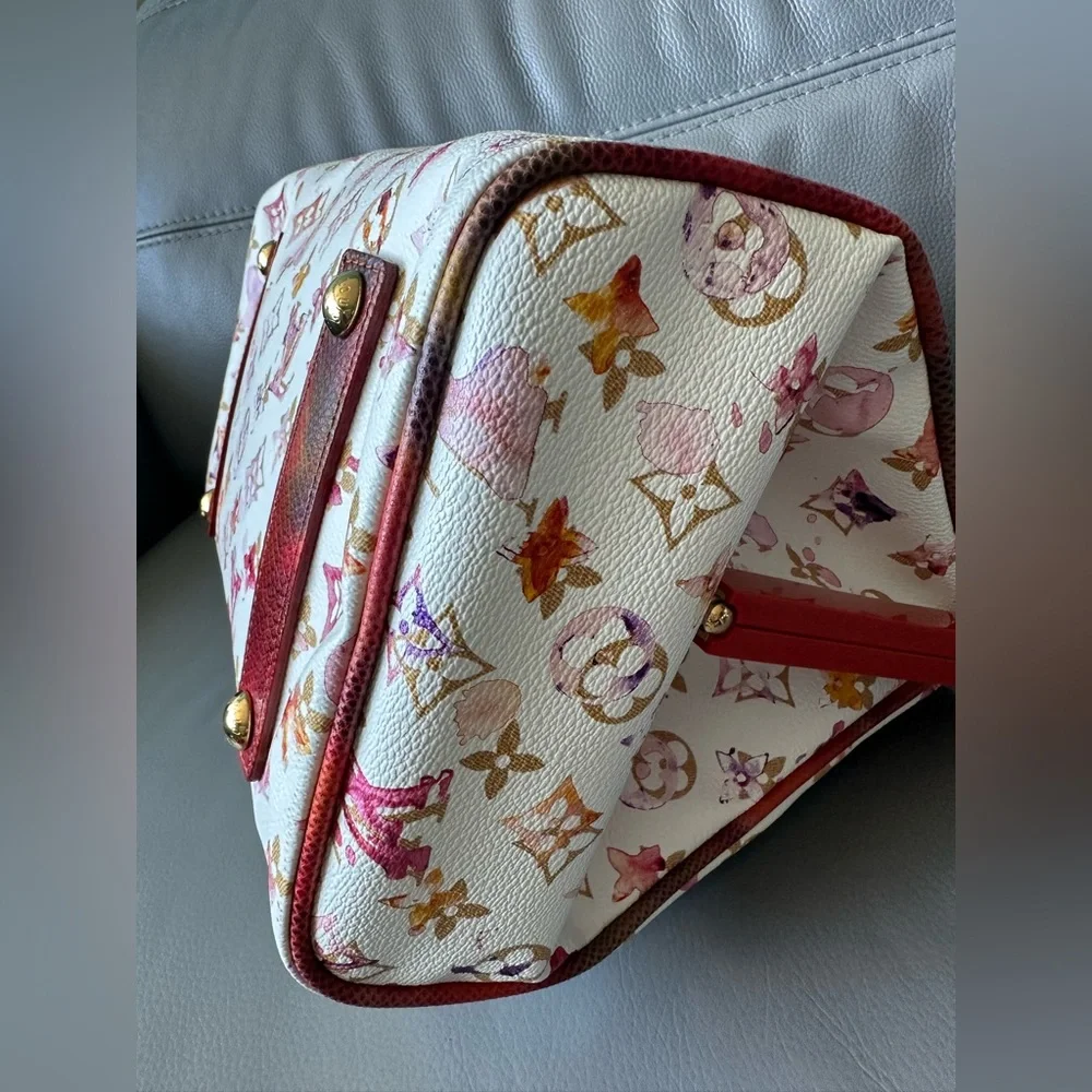 Louis Vuitton MONOGRAM WATERCOLOR FRAME SPEEDY with snakeskin trim - Picture 12 of 13